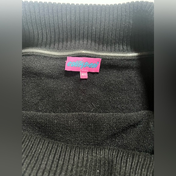 Edikted Black Off-Shoulder Sweater Romper M/L | Girls Night Out Winter - Picture 5 of 5